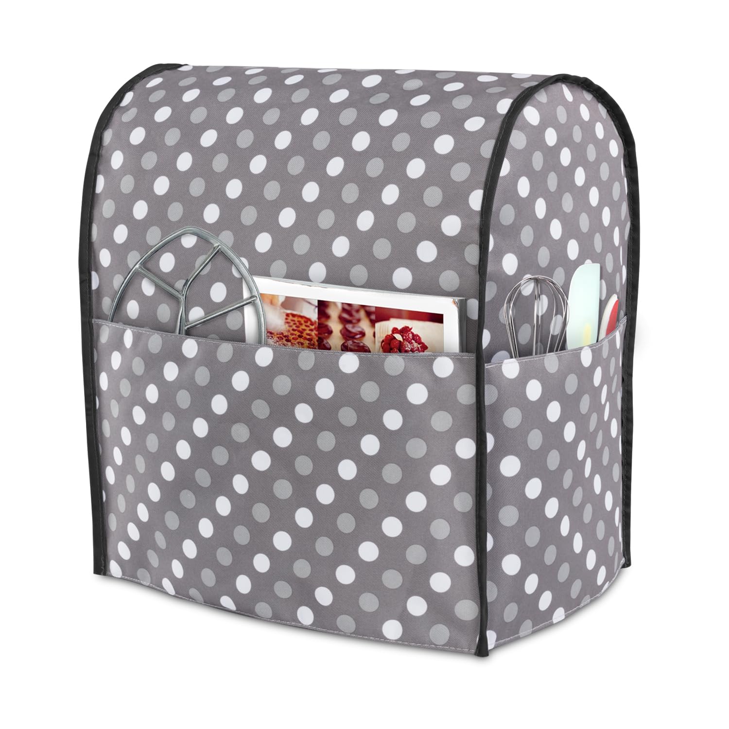 LUXJA funda antipolvo para batidora de pie con lunares grises, mantiene polvo alejado.