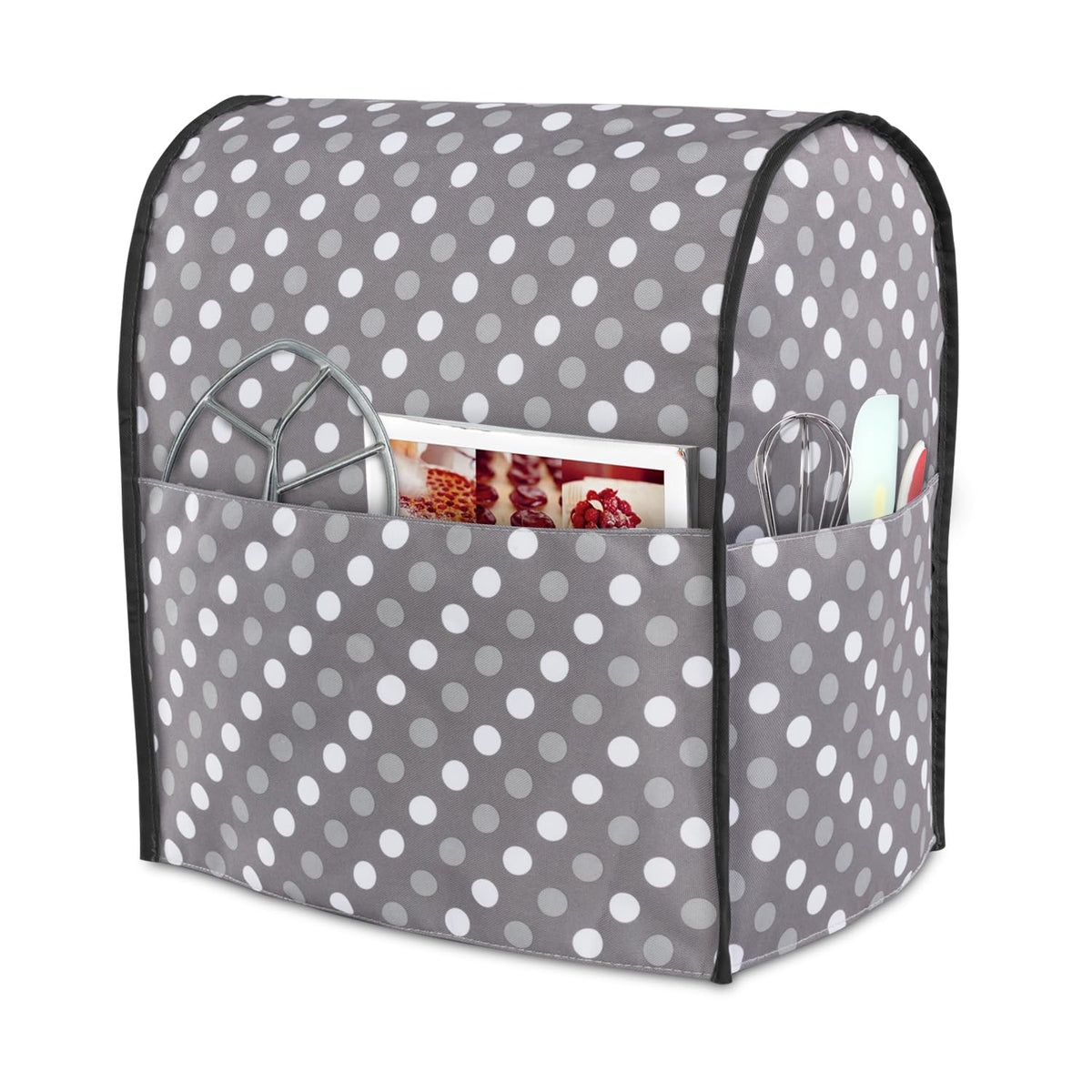 LUXJA funda antipolvo para batidora de pie con lunares grises, mantiene polvo alejado.