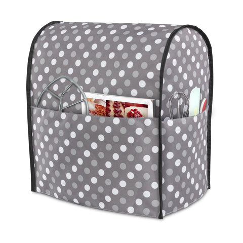 LUXJA funda antipolvo para batidora de pie con lunares grises, mantiene polvo alejado.