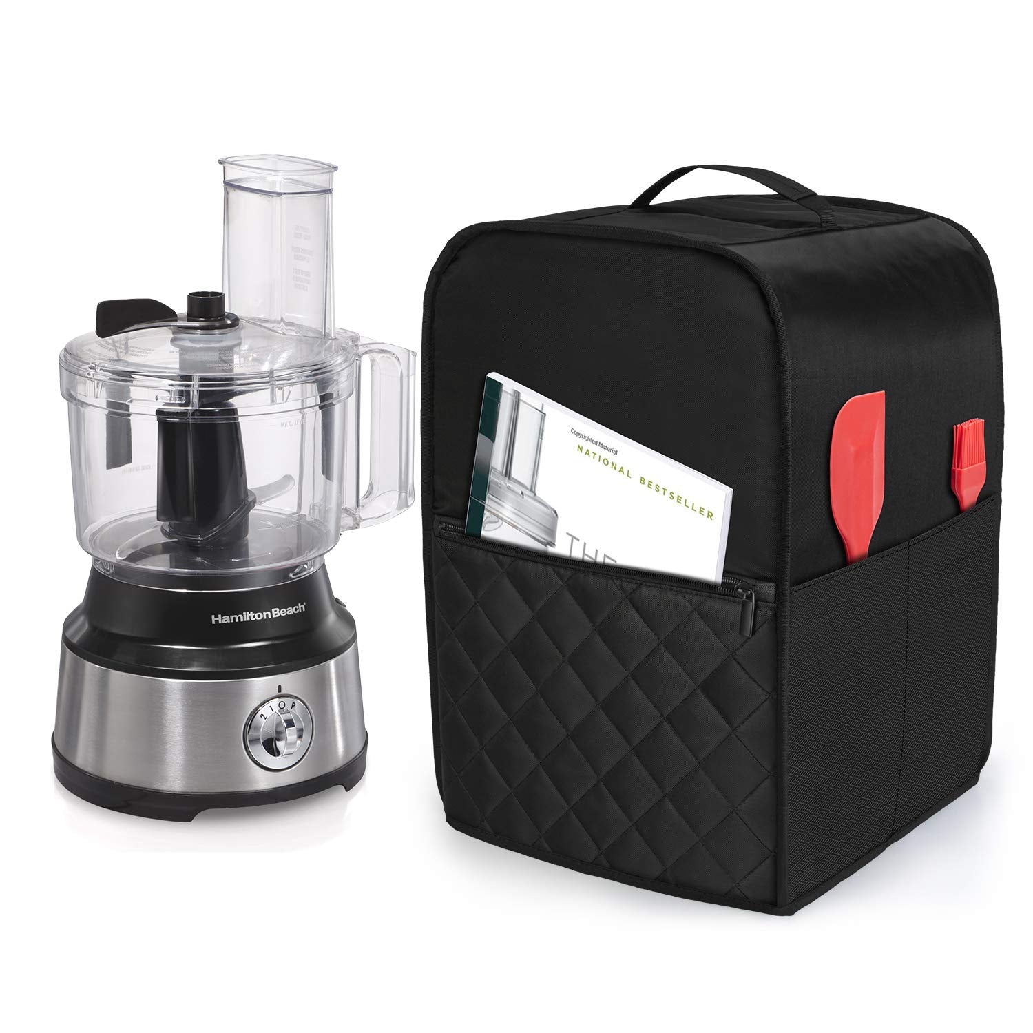 Luxja funda para procesador de alimentos, compatible con Cuisinart y Hamilton Beach, protege del polvo.