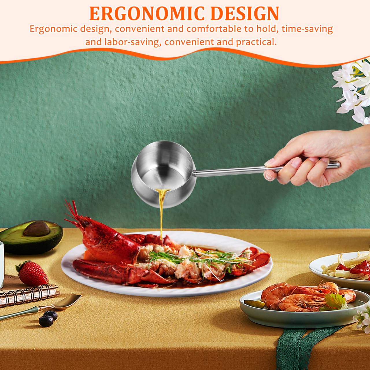 Luxshiny cucharón versátil para servir salsas, sopas y más en la mesa.
