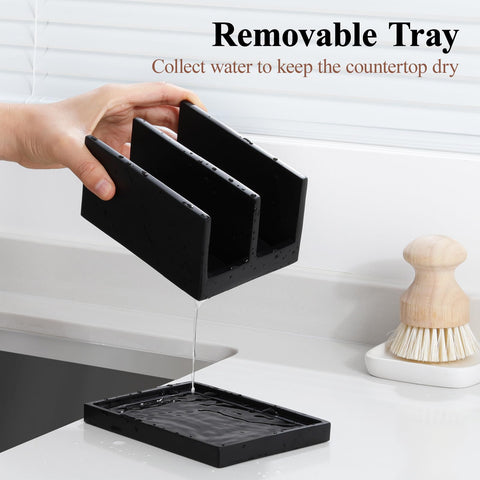 Luxspire portaesponjas diseño mate negro para la cocina