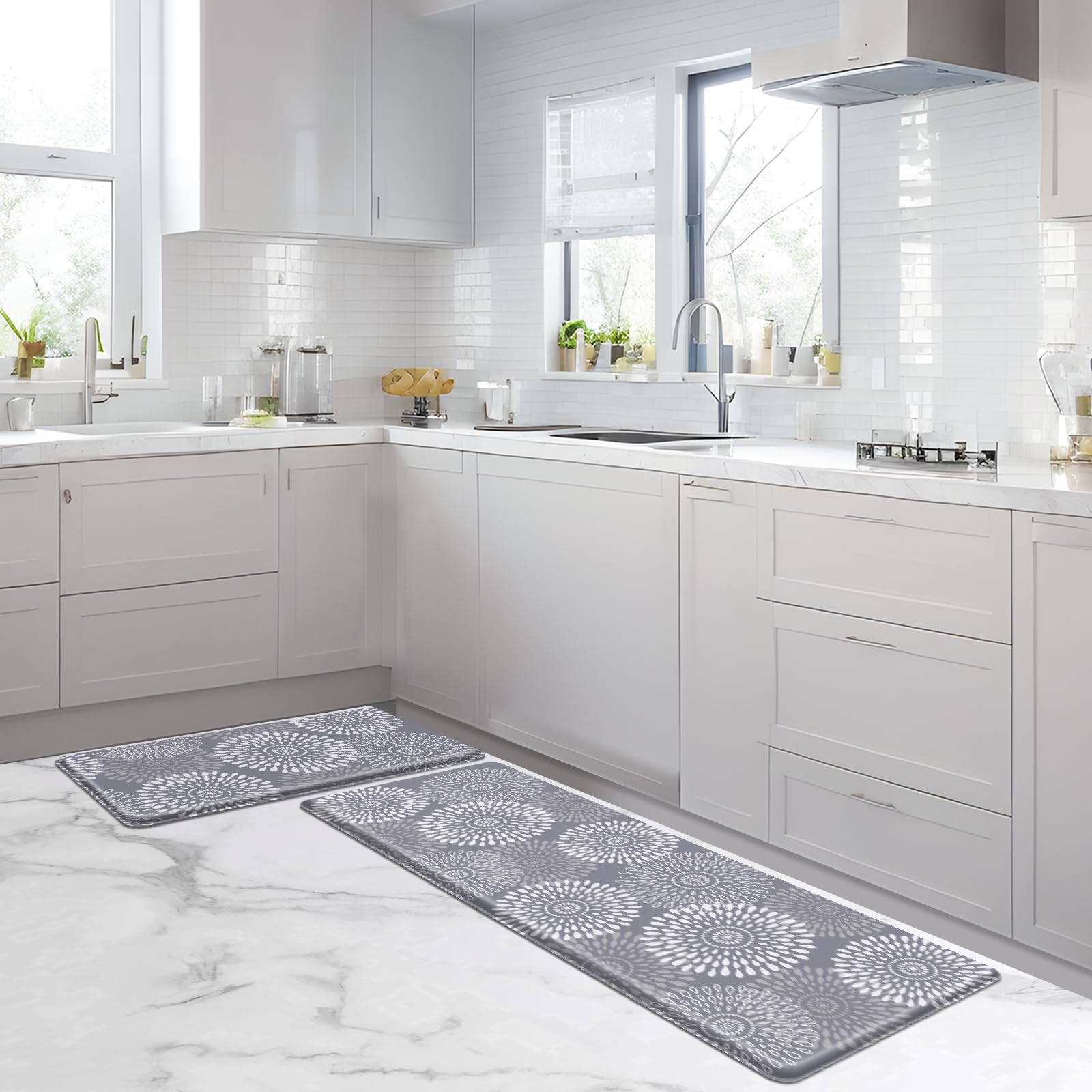 LuxStep alfombra de cocina con reverso antideslizante y superficie texturizada.