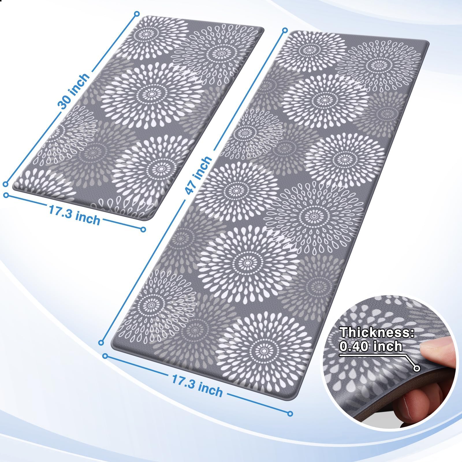 LuxStep alfombra de cocina 17,3x47 antifatiga para estaciones largas en la cocina.