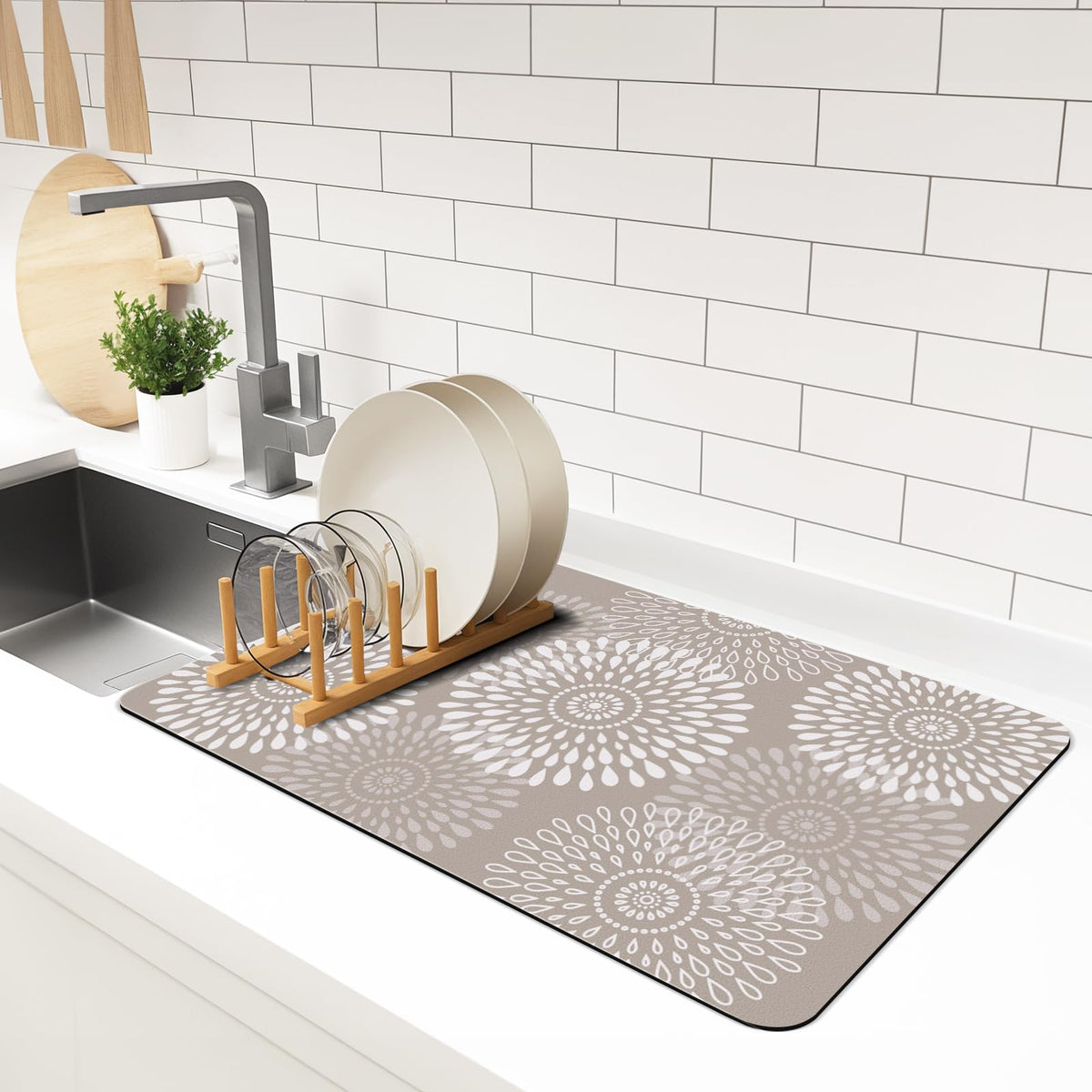 LuxStep alfombra secado platos absorbente para encimeras secas y ordenadas.
