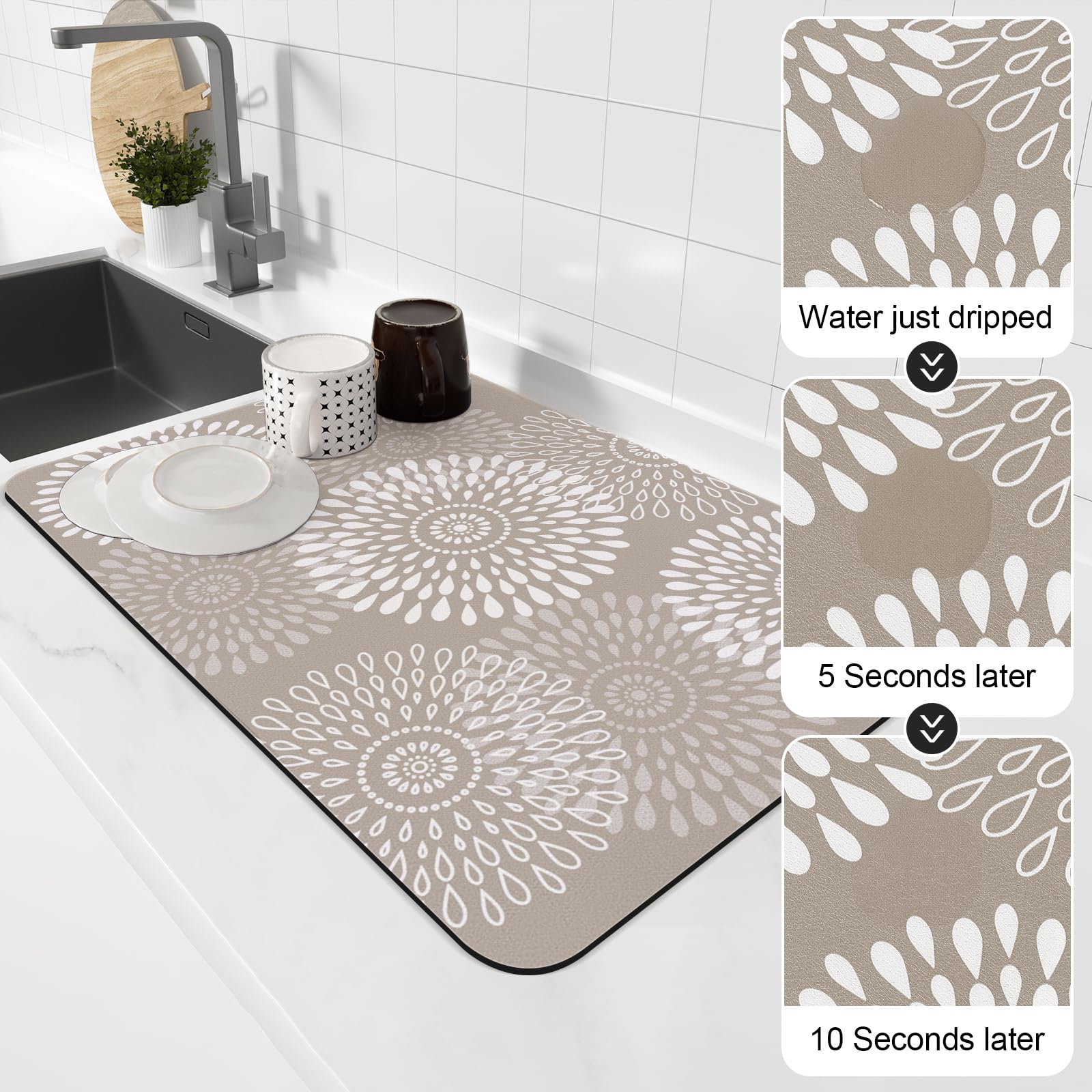 LuxStep alfombra de color khaki para combinar con cualquier cocina.