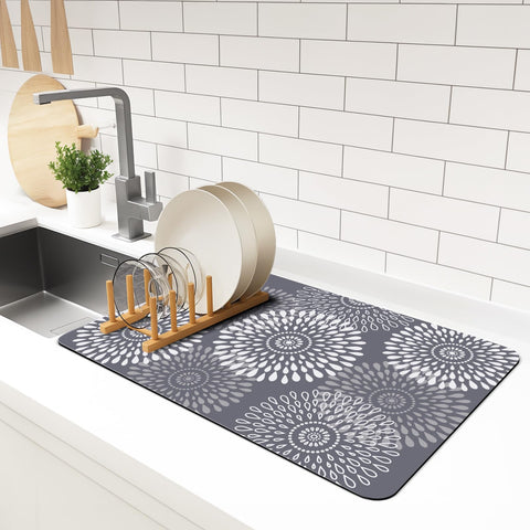 LuxStep alfombra secado platos absorbe agua para encimeras secas y ordenadas
