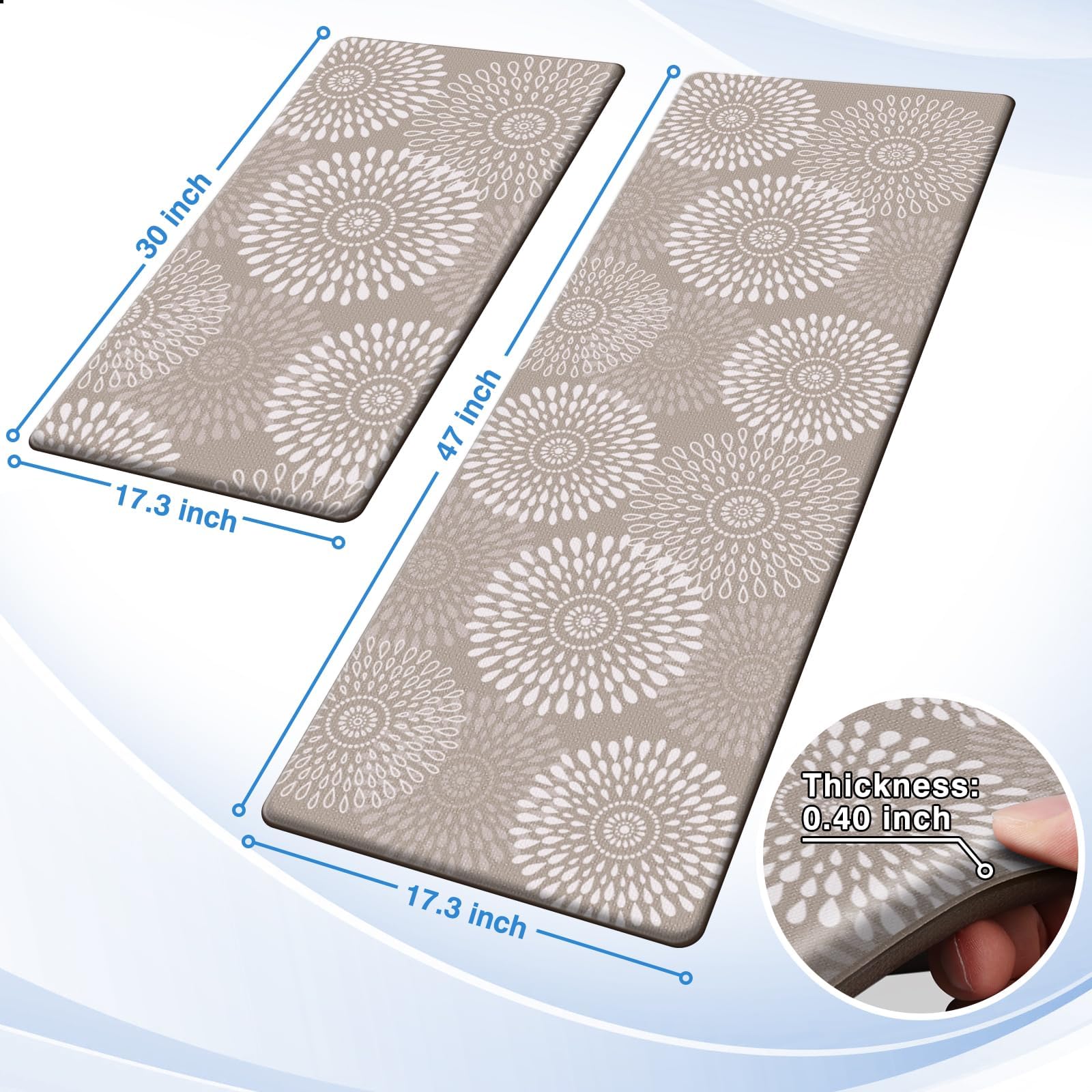LuxStep alfombrilla de suelo para cocina resistente al agua y fácil de limpiar