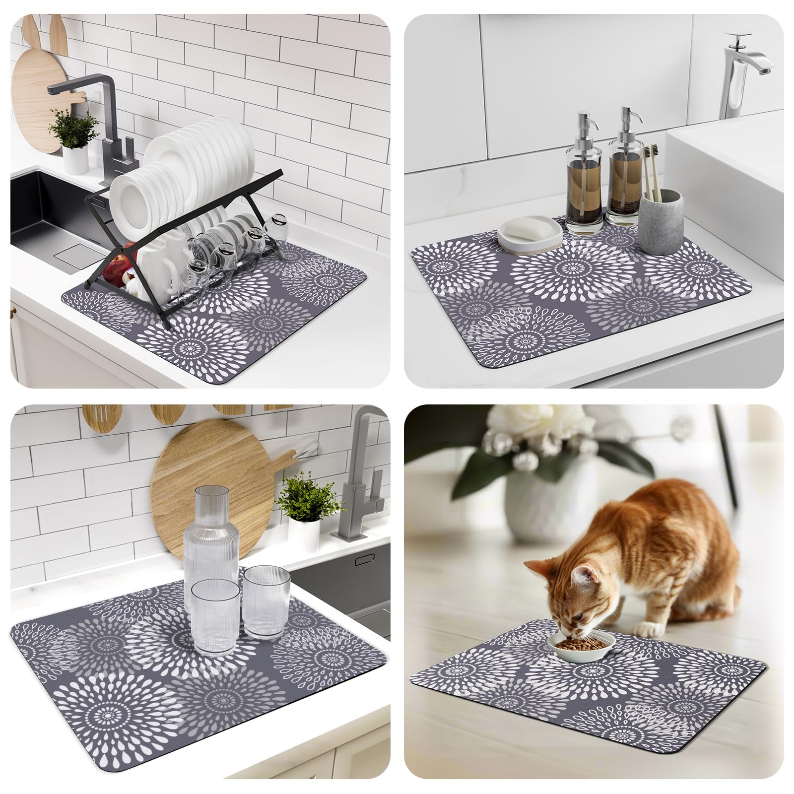 LuxStep alfombrilla multiuso para utensilios y vajilla, secado eficiente.