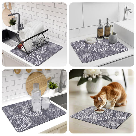 LuxStep alfombrilla multiuso para utensilios y vajilla, secado eficiente.