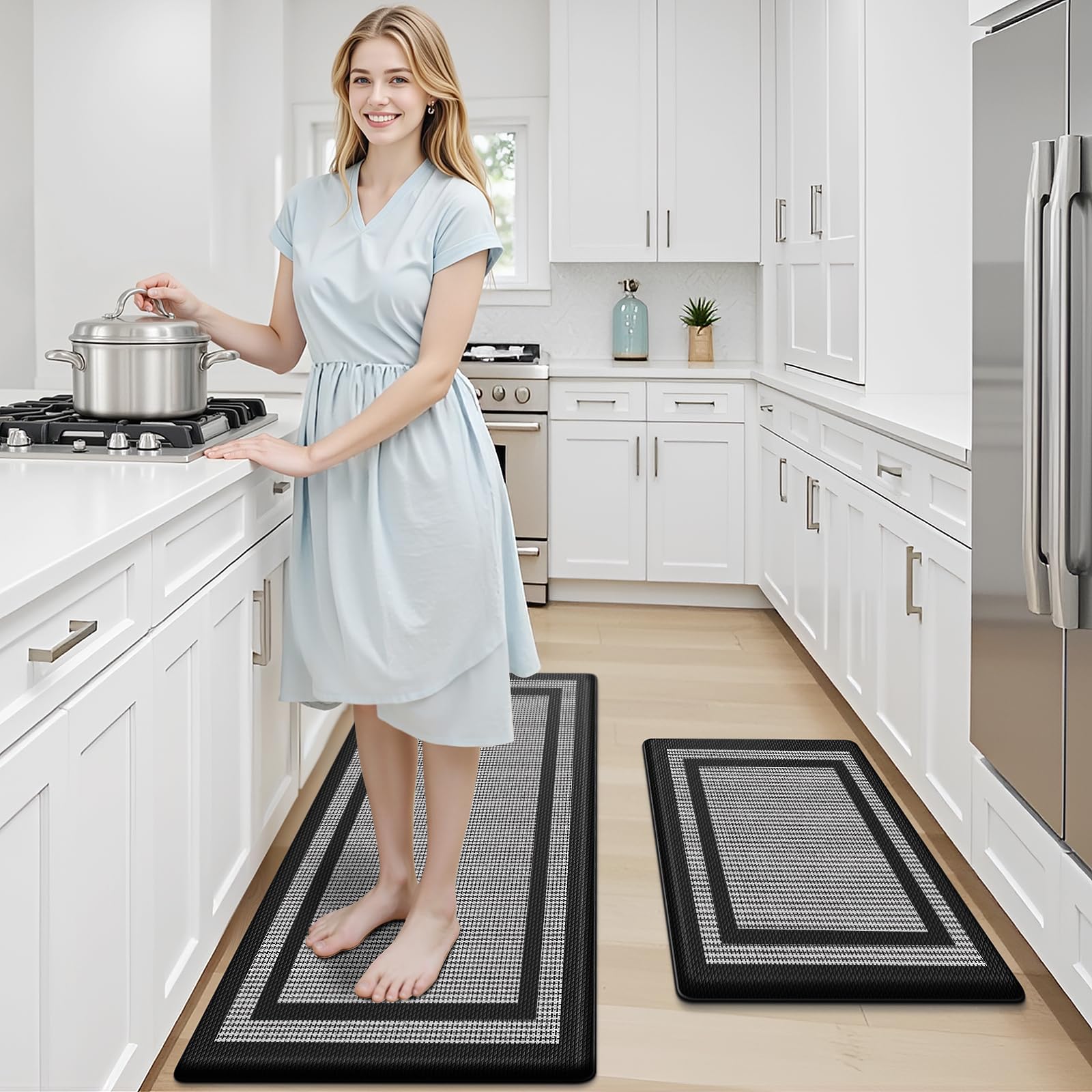 LuxStep tapete cocina con base antideslizante, seguridad estable al cocinar.