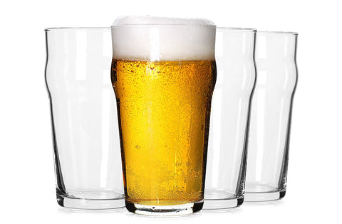 Vasos LUXU de pinta 20oz con diseño único para mesa elegante.