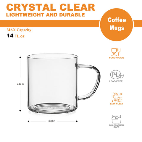 Luxu taza cristal ergonómica y estable, uso diario seguro y cómodo.