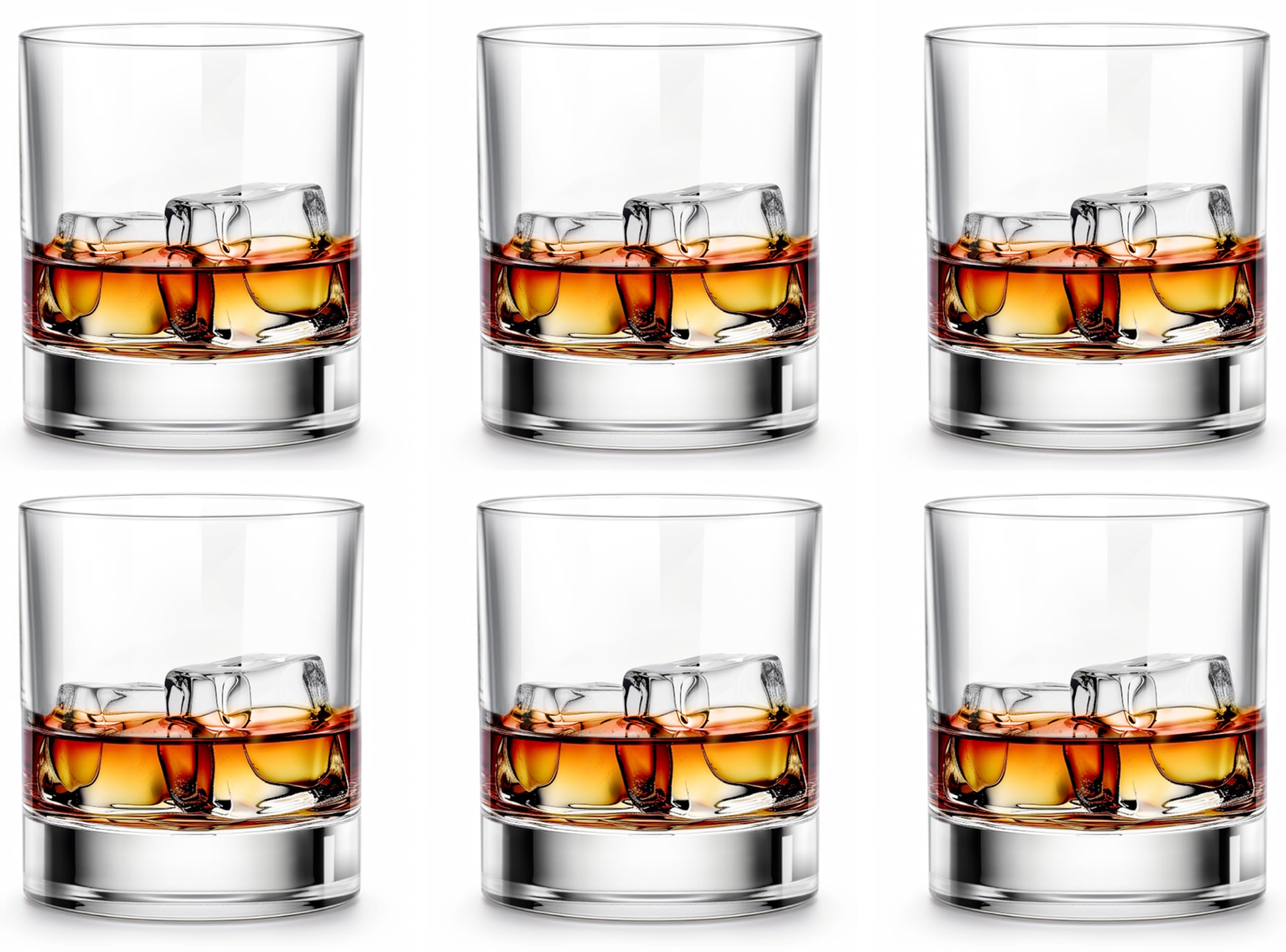 Vasos de whisky LUXU premium 11 oz, juego de 6 para disfrutar whisky de malta.