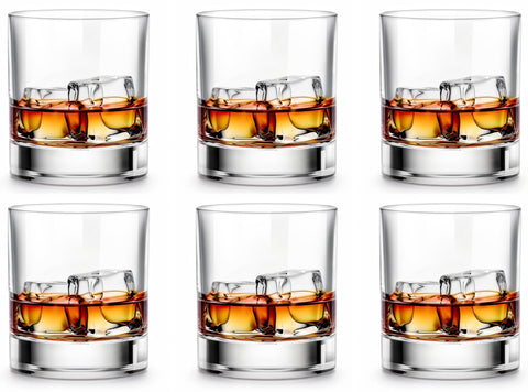 Vasos de whisky LUXU premium 11 oz, juego de 6 para disfrutar whisky de malta.