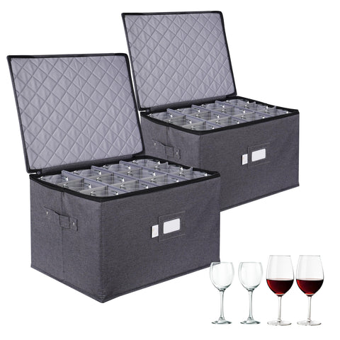 Luxula caja almacenamiento vasos de vino, 11 pulgadas, protege durante mudanzas