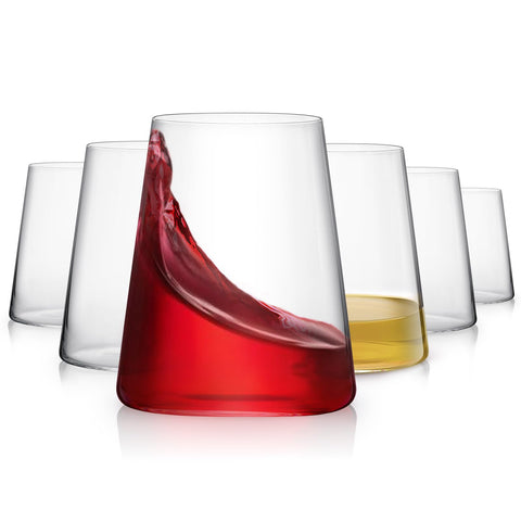 Luxulish copa de vino sin tallo con diseño moderno, estable y elegante.