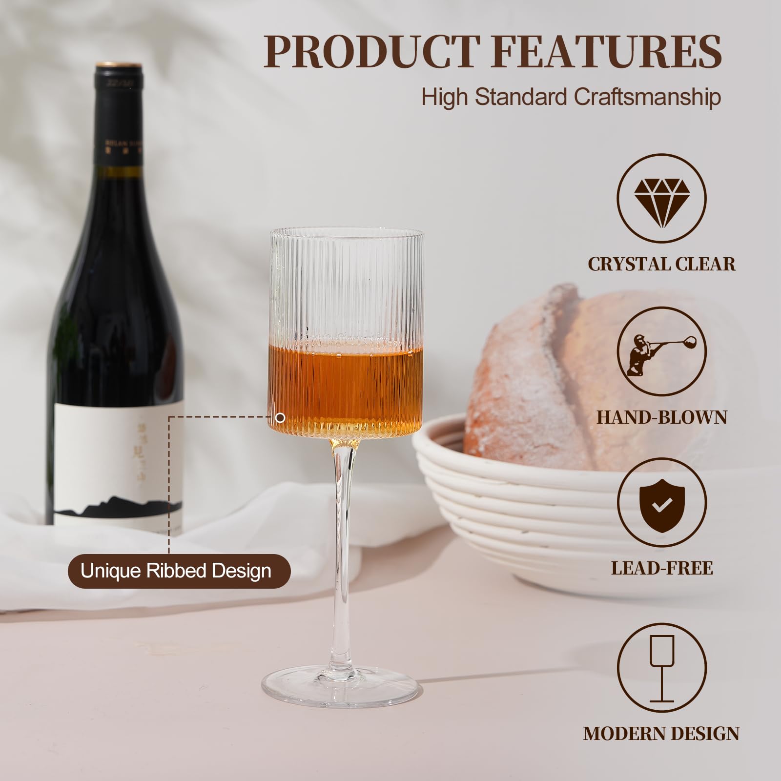 Vaso LUXULISH sin plomo, brillo cristalino para colores vibrantes.