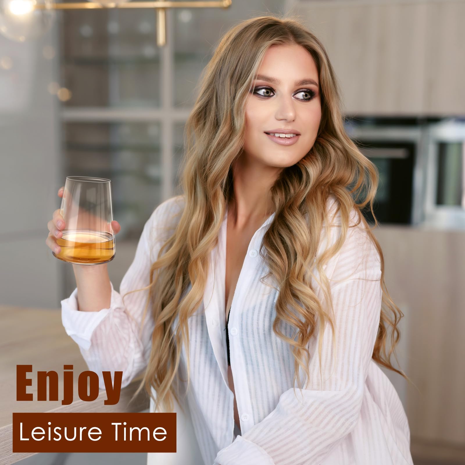 Luxulish copa 18oz de cristal ultra claro para apreciar aromas.