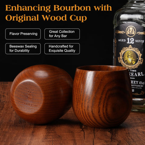 Vaso LUXULISH con diseño rústico de madera natural