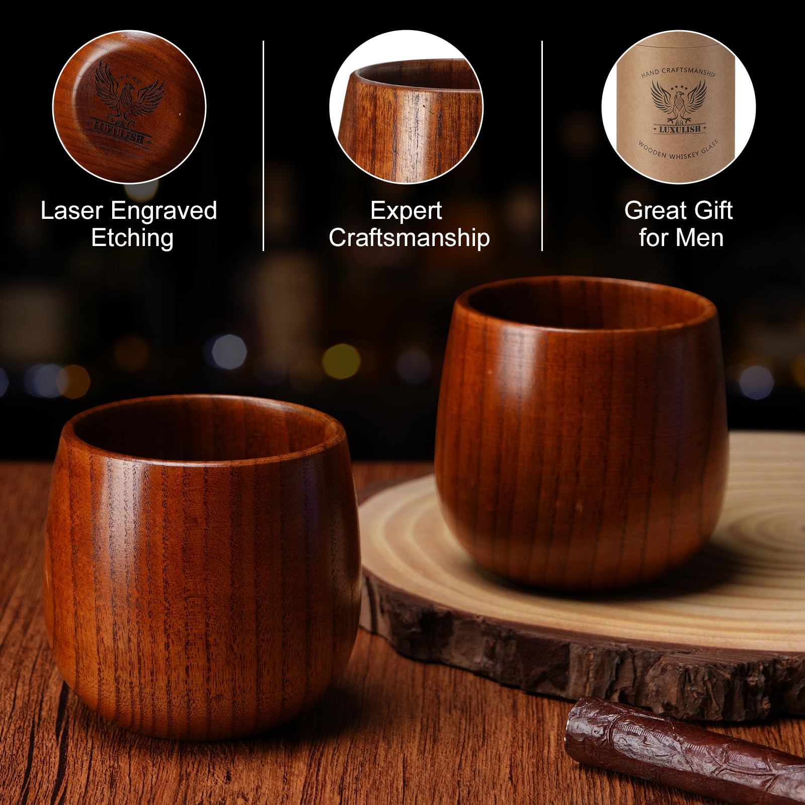 Vaso LUXULISH estilo clásico en madera para momentos elegantes.