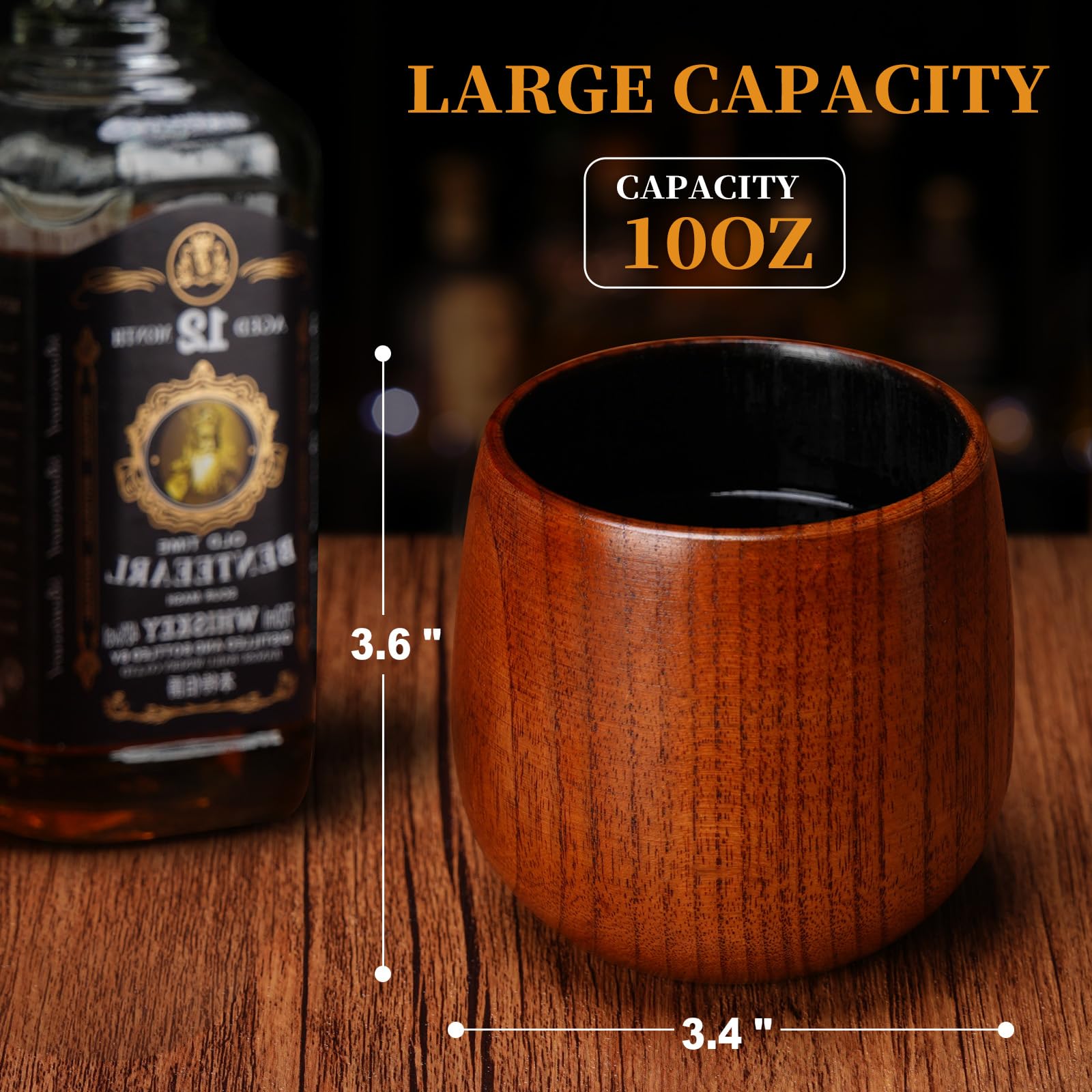 Vaso artesanal hecho a mano con madera original.