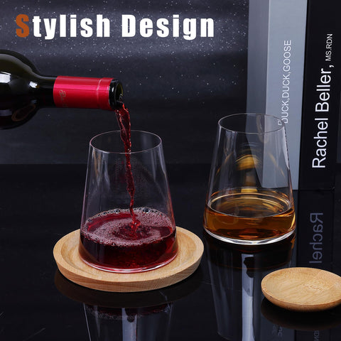 Luxulish vaso de cristal sin plomo hecho a mano para brindis con estilo.