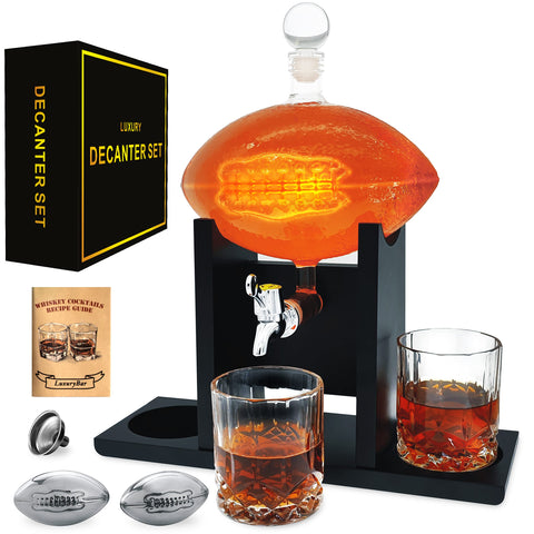 LuxuryBar decantador con diseño de fútbol para fanáticos del whisky