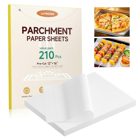 LUYROOES hojas de papel para hornear 12x16 precortadas para uso inmediato