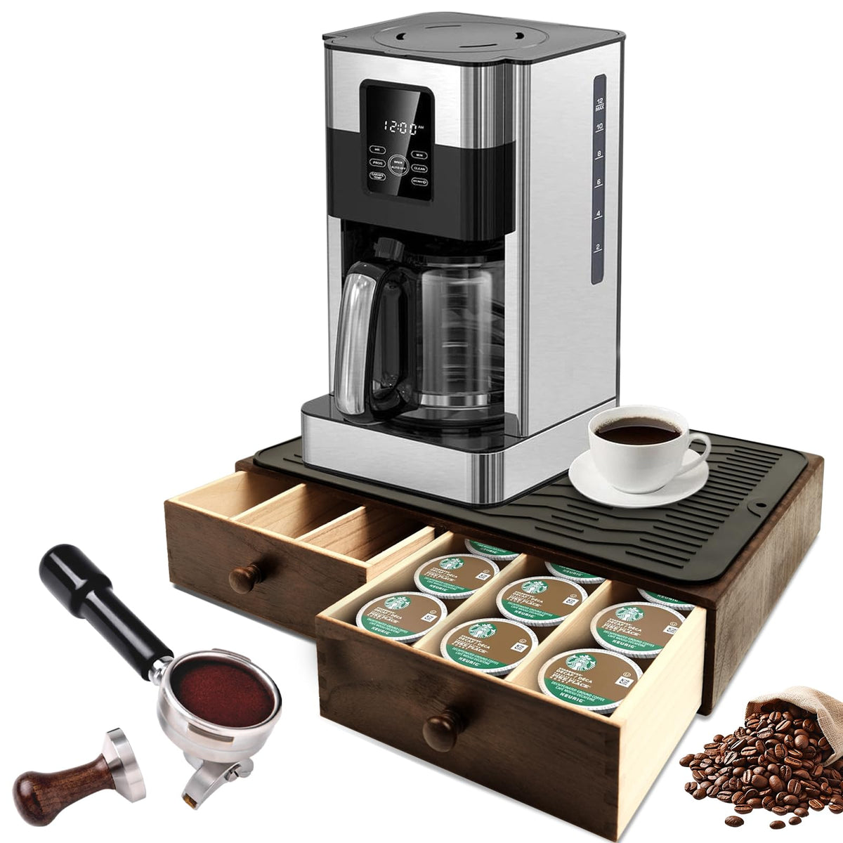 Organizador Lveesto de cápsulas de café en madera para 30 cápsulas.