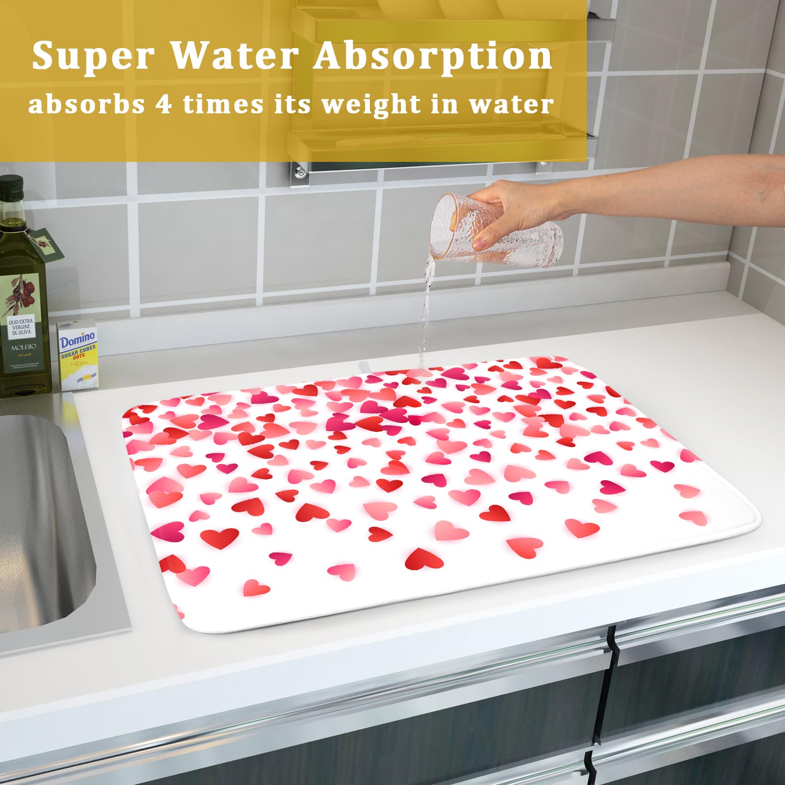 Lvhompro decorativo y práctico para la cocina con diseño de corazones.