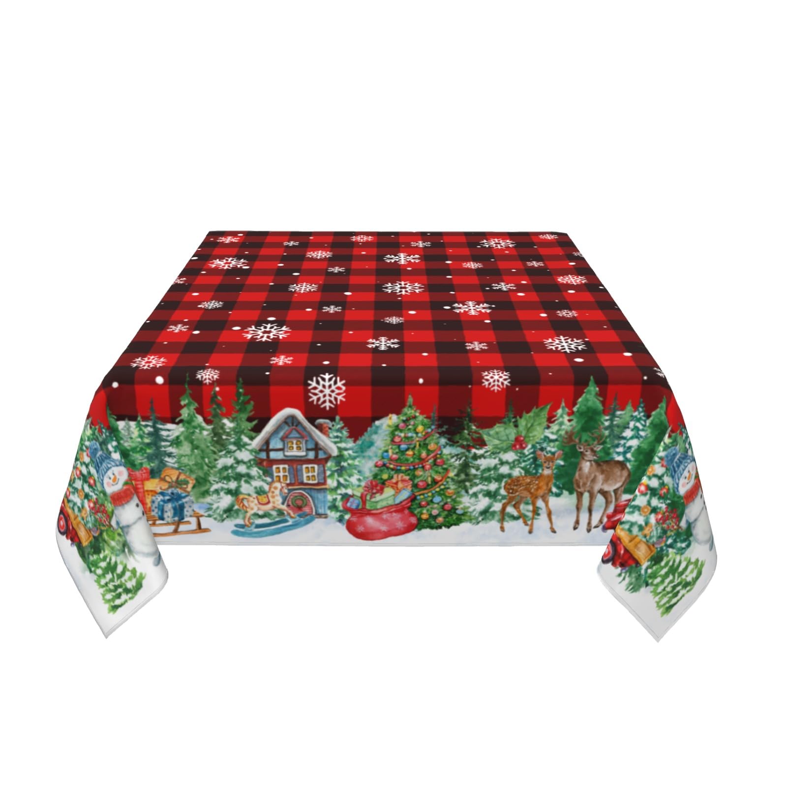 Mantel Lvhompro con copos de nieve, estilo festivo y protección.