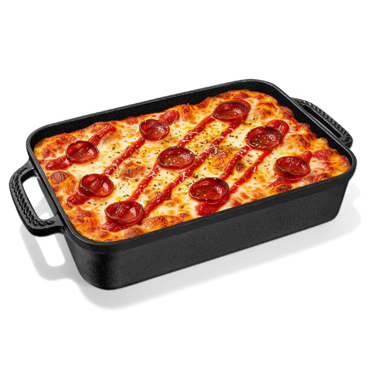 Lvmol Detroit Pizza Pan con borde crujiente para pizza casera estilo Detroit.