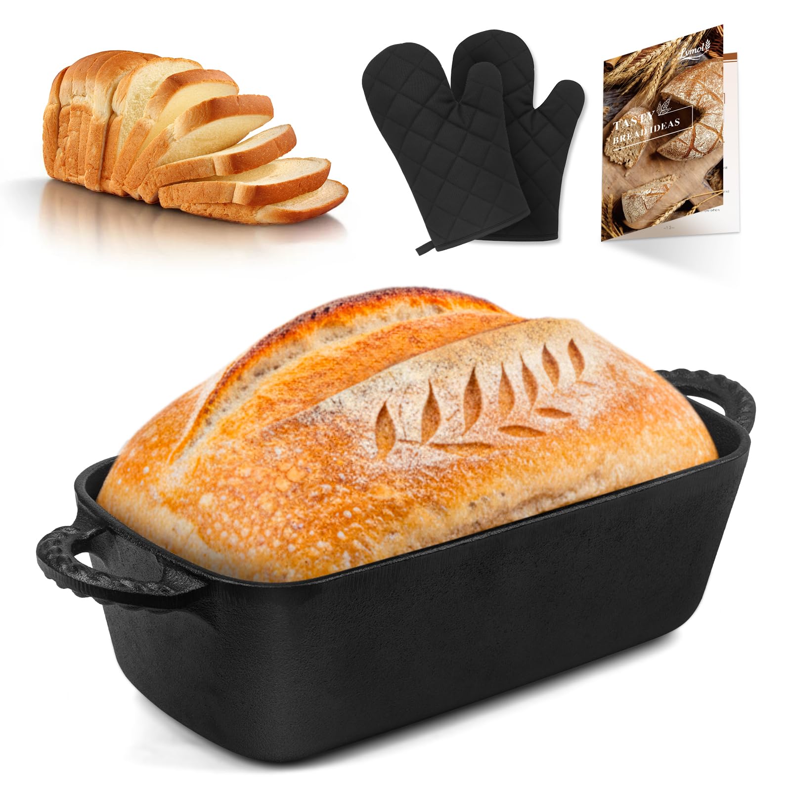 Lvmol Pan de Hierro 9-5x5 frente, distribución de calor para panes caseros