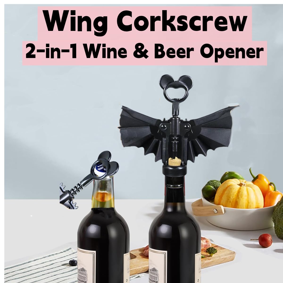 LVSENLIN Bat 2 en 1 abridor cerveza: ideal para fiestas