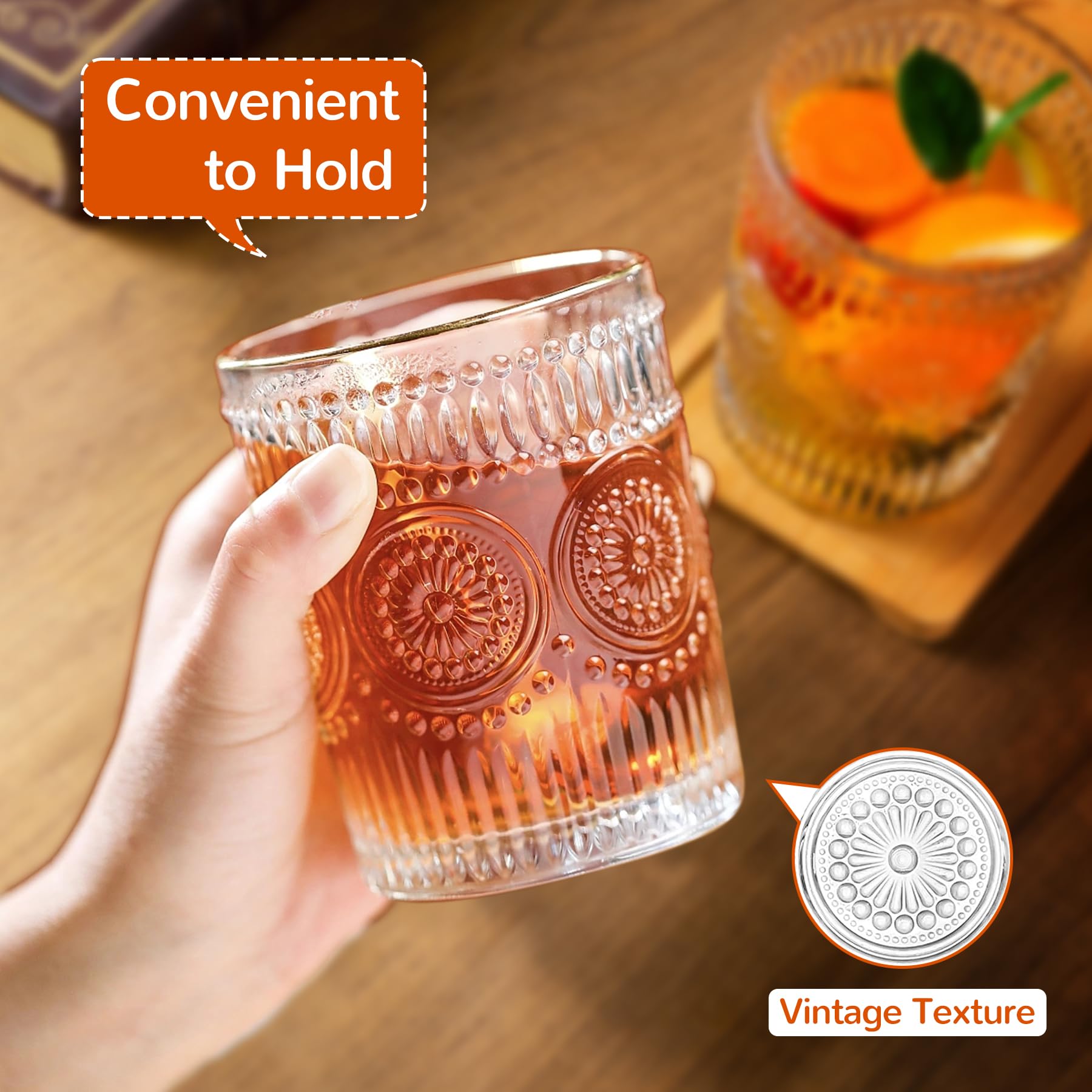 Vasos aptos para lavavajillas Lvtrupc con relieve floral, limpieza fácil y rápida.
