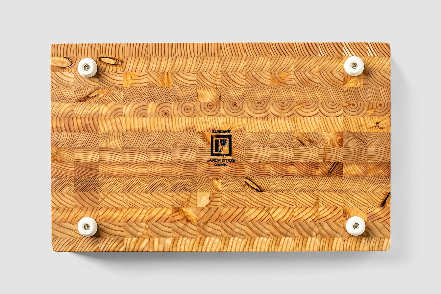 LW HANDMADE LARCH WOOD CANADA superficie grano en extremo suave para cuchillos