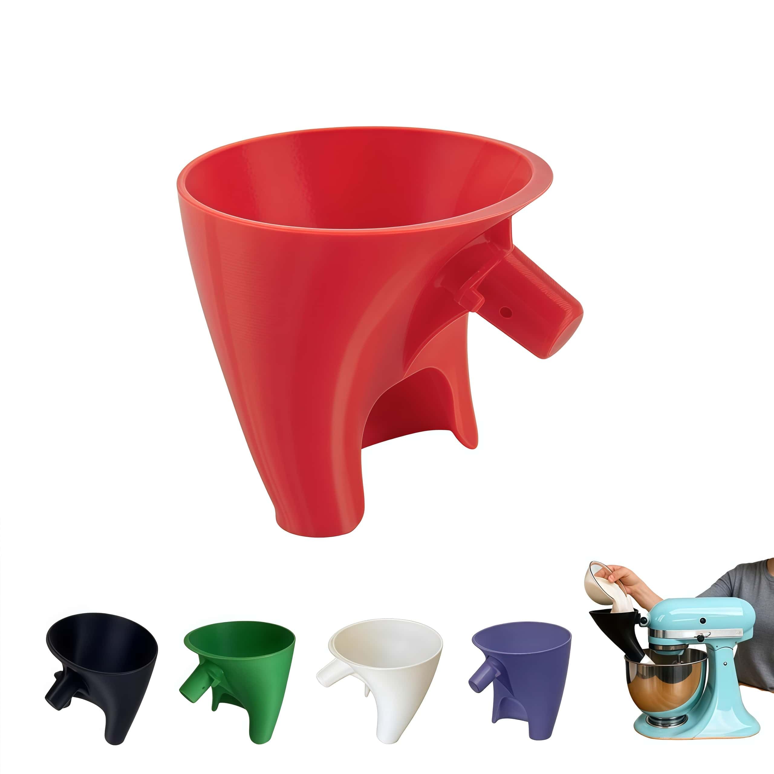 LWOGD Embudo de harina para KitchenAid cabeza inclinada, vertido limpio y preciso.