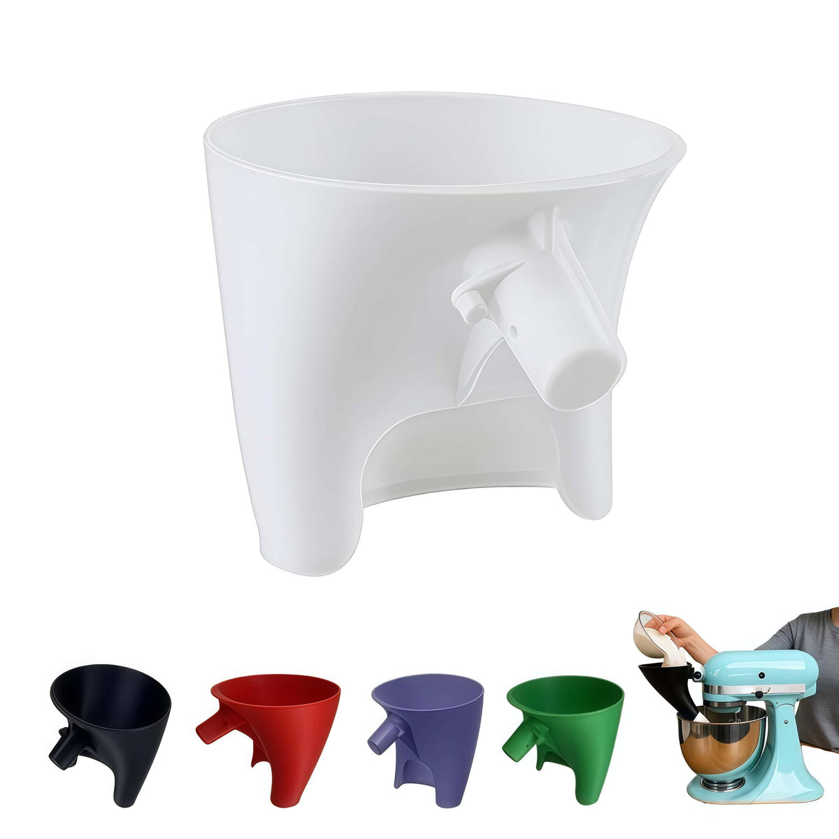 LWOGD embudo para harina en KitchenAid de 5 Qt para verter sin salpicaduras