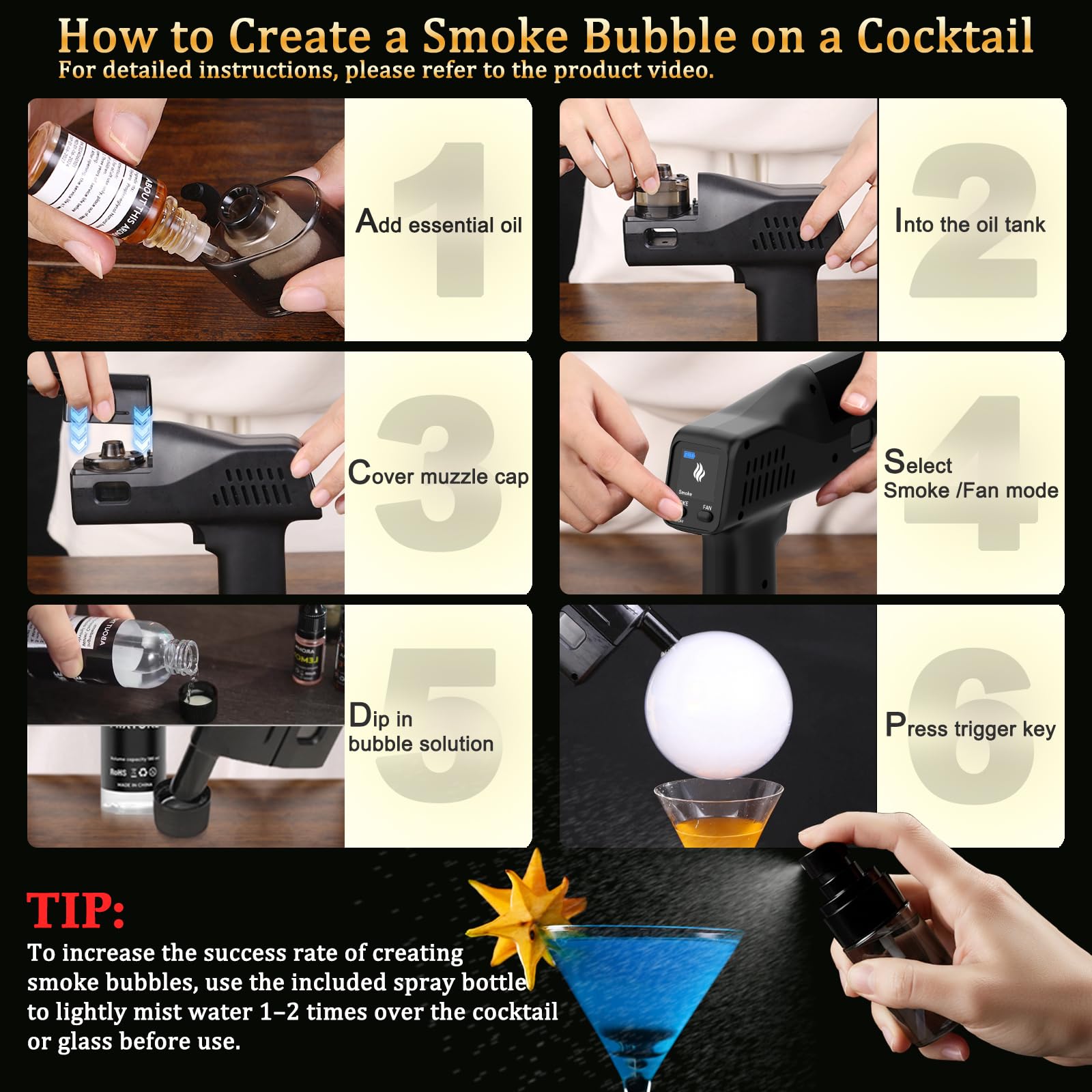 LWRT Kit completo facilita empezar a crear cocteles y tapas con humo