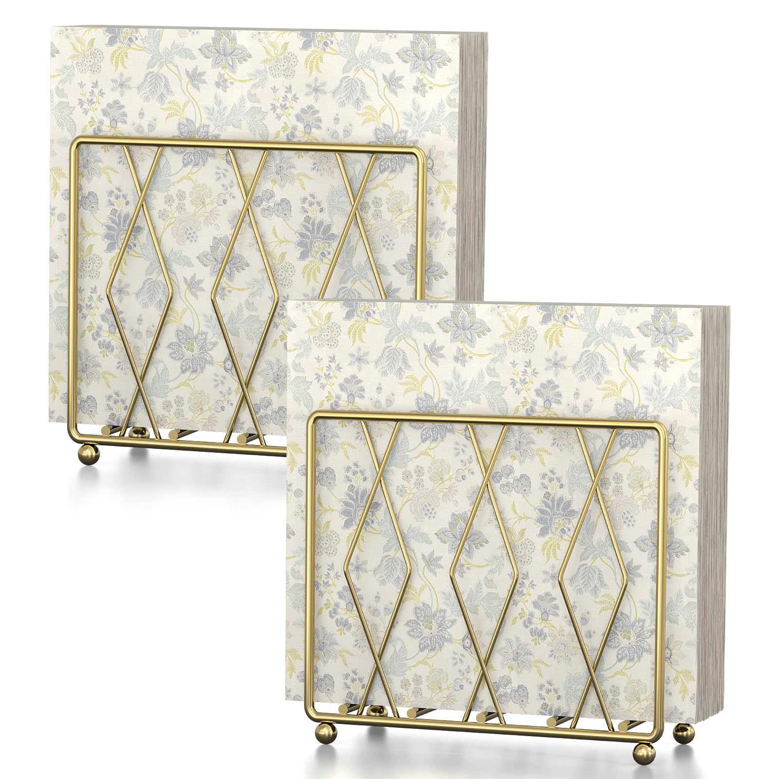 LWSFF porta-servilletas para mesa dorado, dos unidades, ideal para cenas elegantes