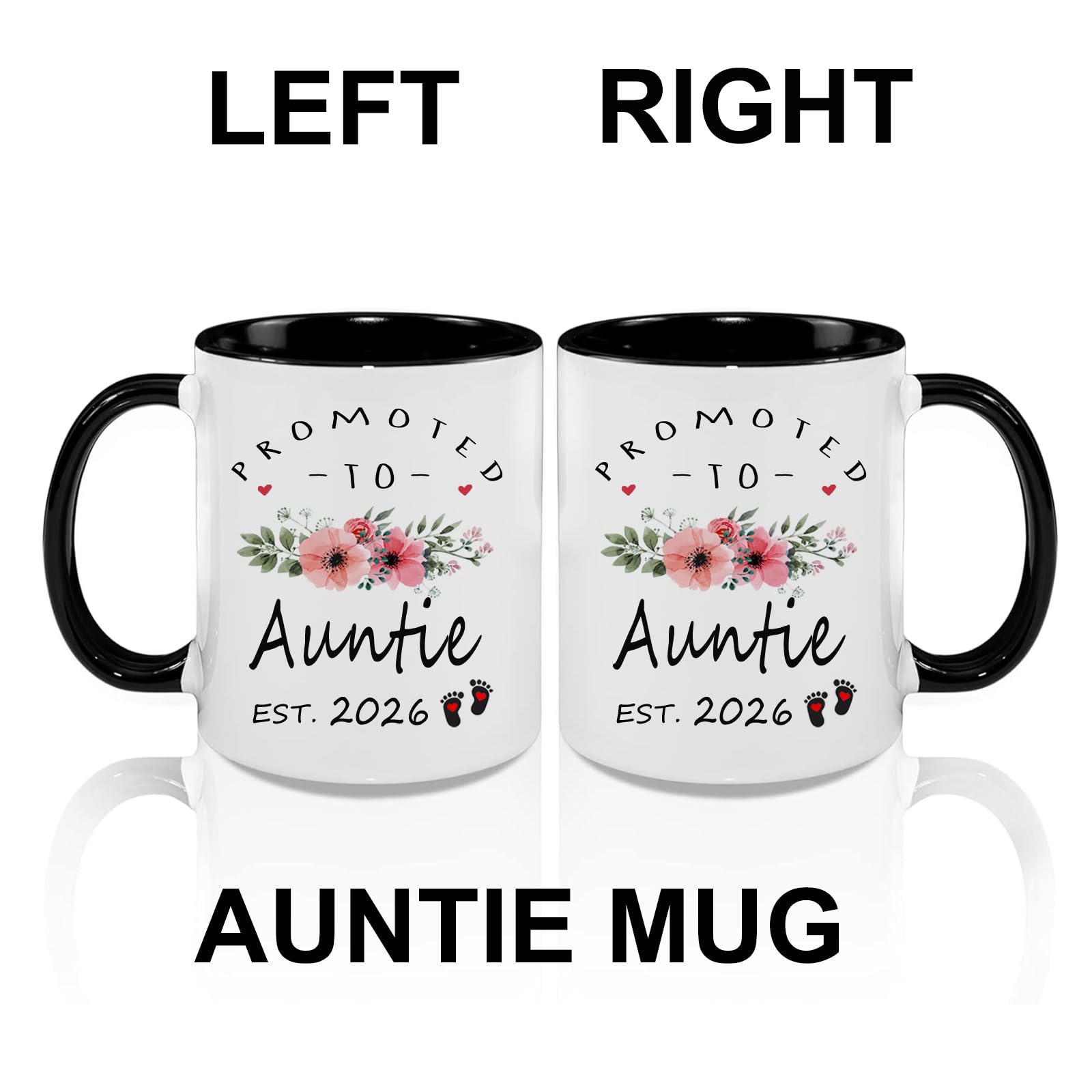 Taza LXQM de 11 onzas para celebrar ser futura tía o tío en 2026.