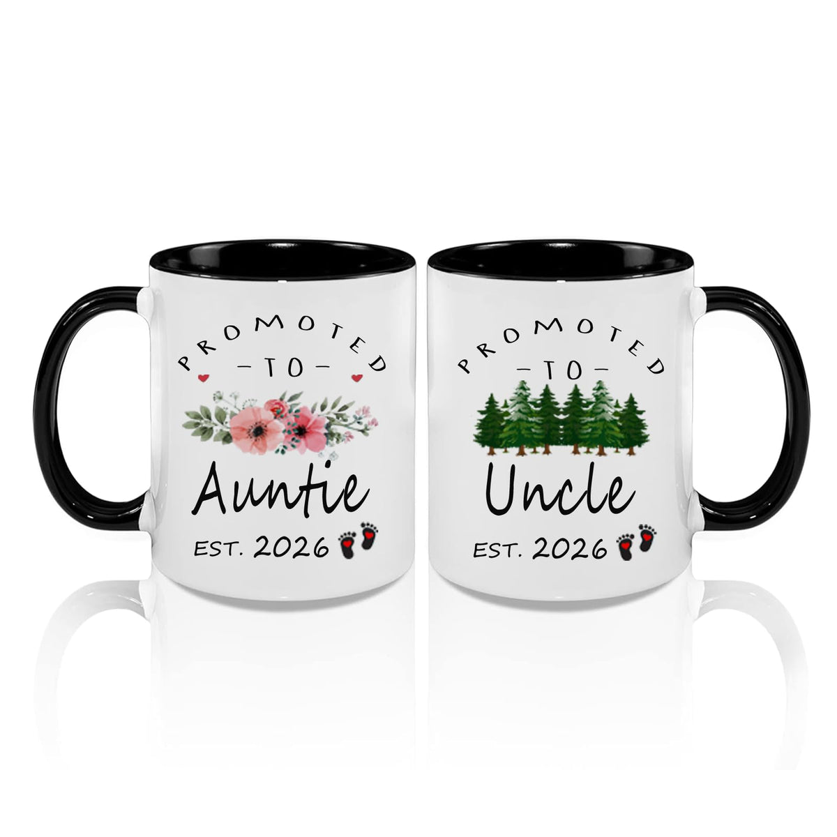 Taza LXQM con anuncio de embarazo 2026 en ambos lados, regalo perfecto.