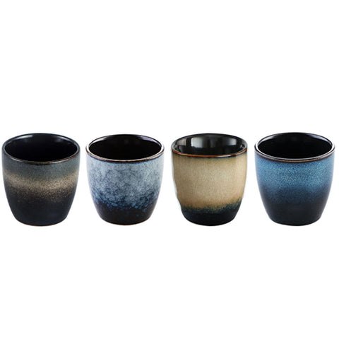Taza Lxuwbd de cerámica estilo kung fu, conjunto de 4 piezas para té o café