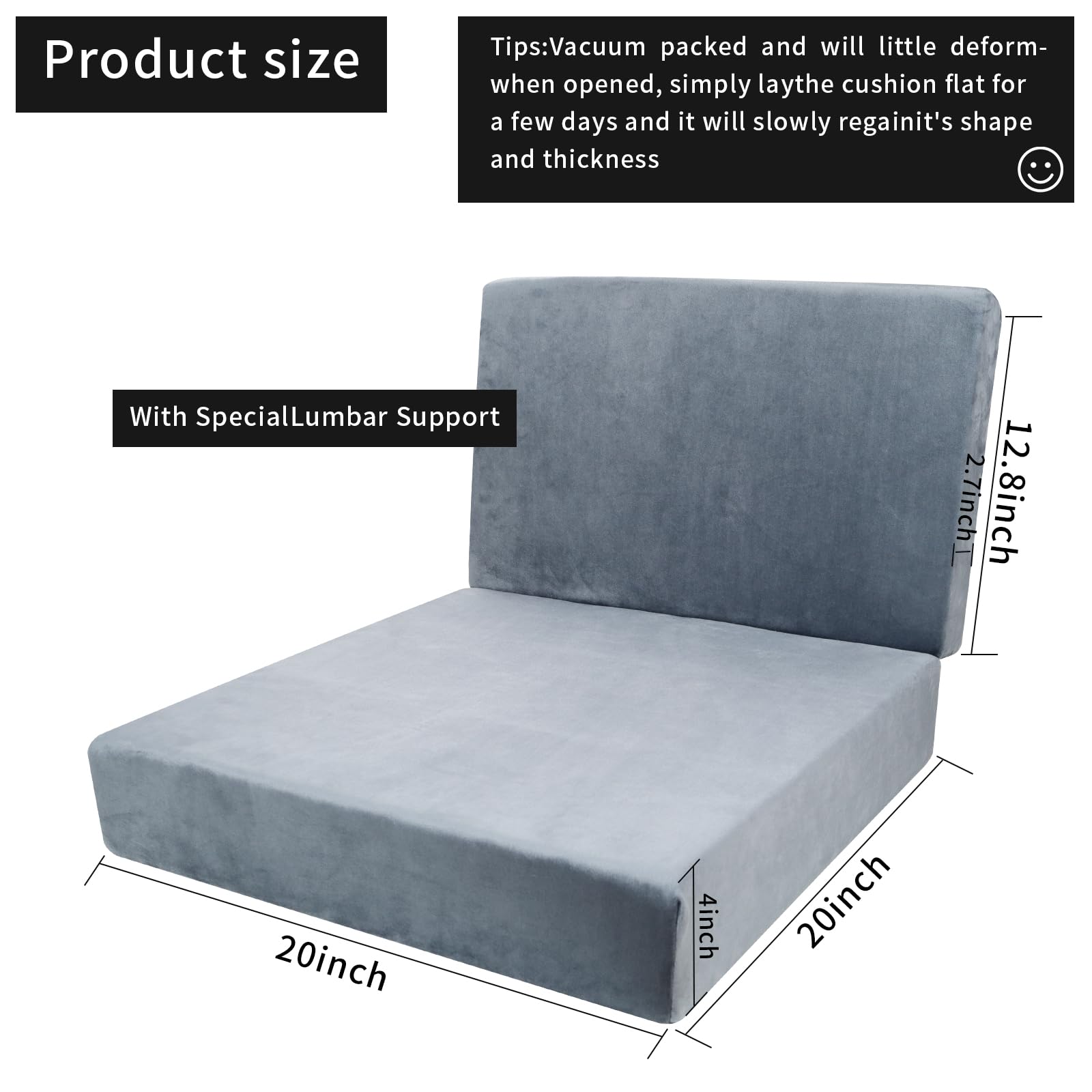 Cojín de respaldo Lxztayuk 20x12, apoyo lumbar estable.