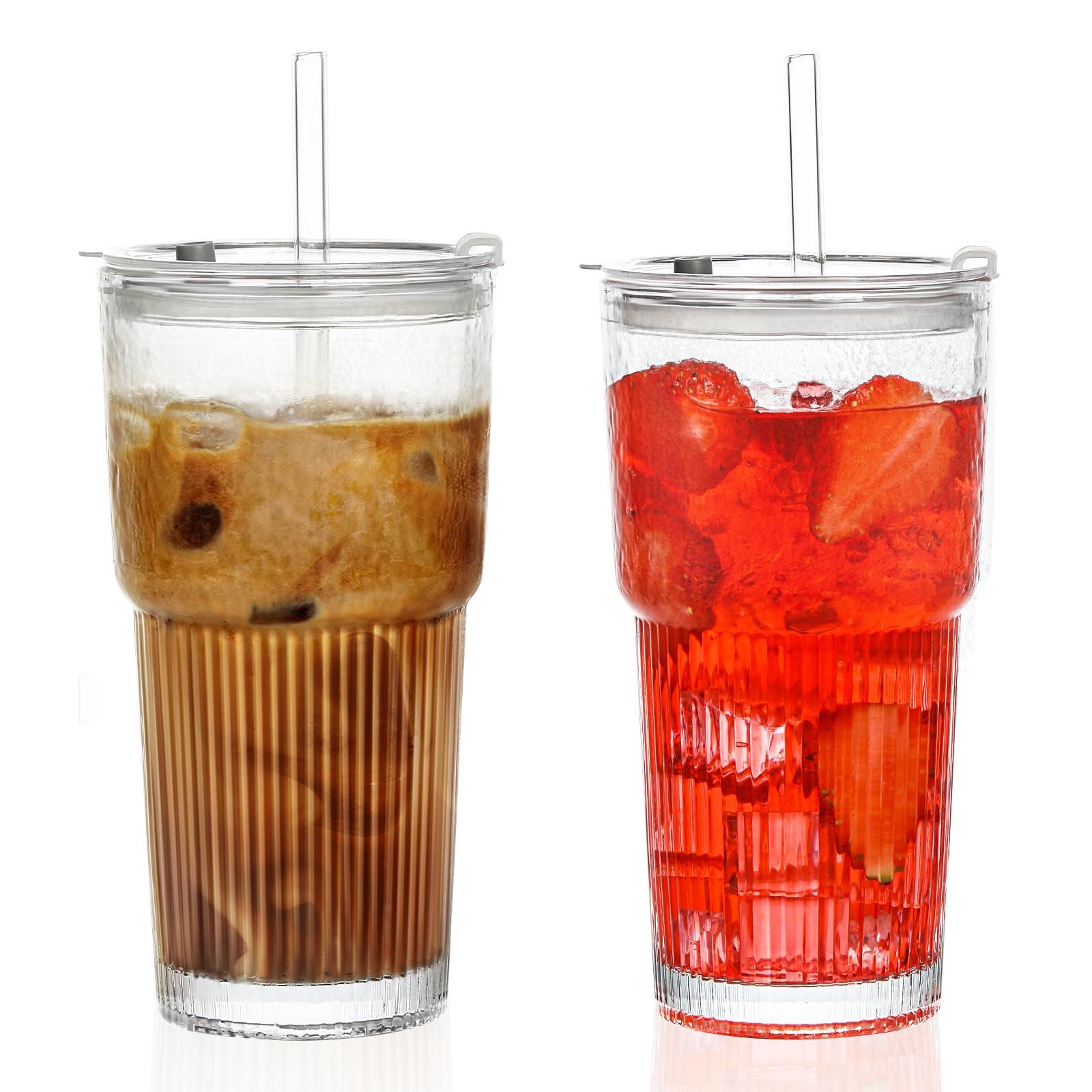 Vaso LYBHWBF de 20 onzas con tapas y pajillas para bebidas diarias.