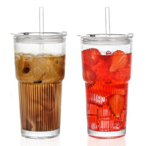 Vaso LYBHWBF de 20 onzas con tapas y pajillas para bebidas diarias.