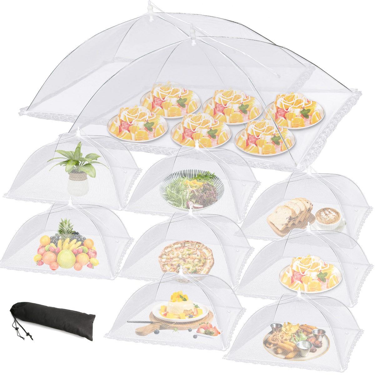 LYDTICK cubiertas de malla 40x24 extragrande protegen alimentos al aire libre.