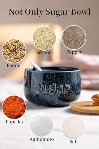 Lyeboho azucarera con cuchara incluida, práctico para medir y servir.