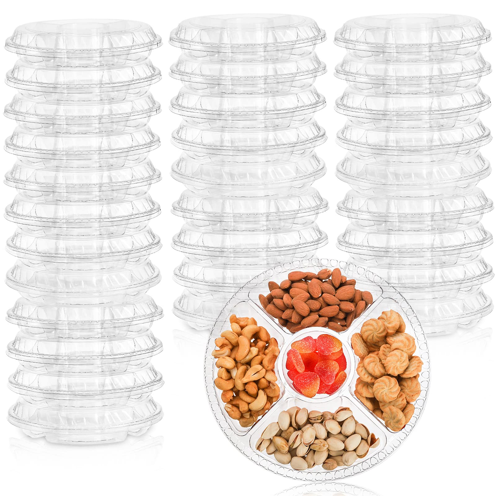 Lyellfe bandeja aperitivos con tapa de 9,5 pulgadas para porciones ordenadas